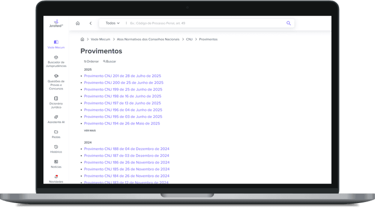 JurisHand Vade Mecum AI no desktop