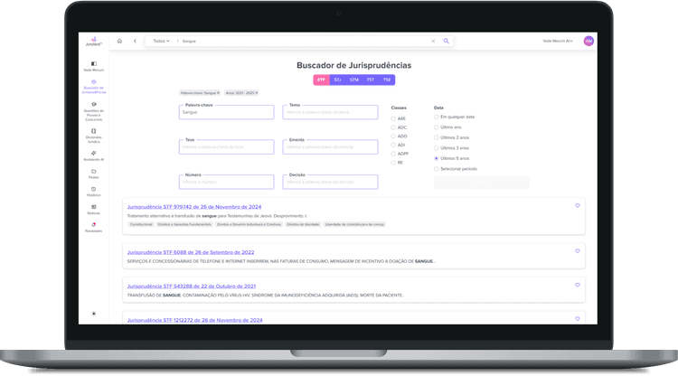JurisHand Vade Mecum AI no desktop