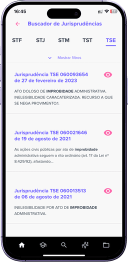 JurisHand Vade Mecum AI no celular