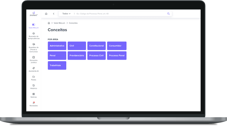 JurisHand Vade Mecum AI no desktop