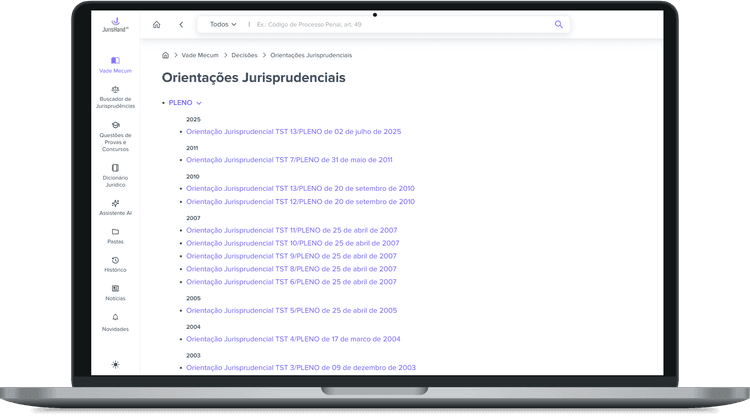 JurisHand Vade Mecum AI no desktop
