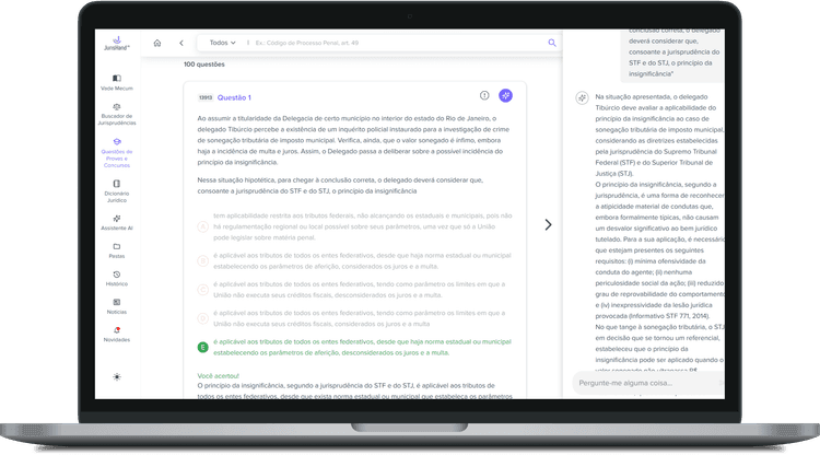 JurisHand Vade Mecum AI no desktop