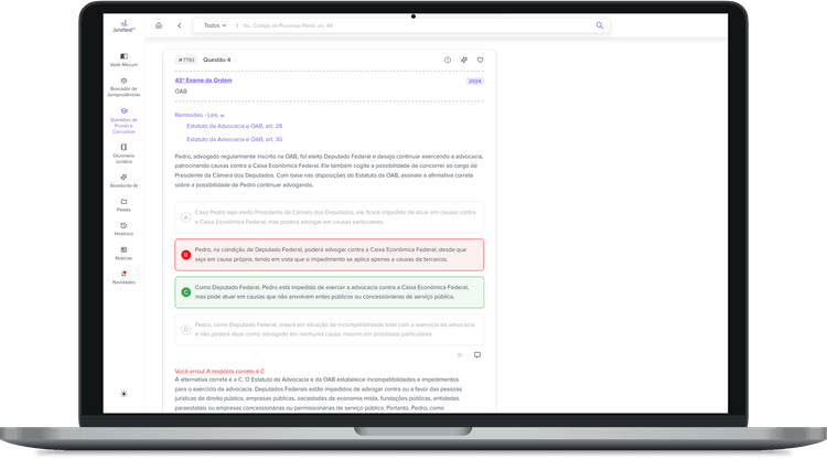 JurisHand Vade Mecum AI no desktop