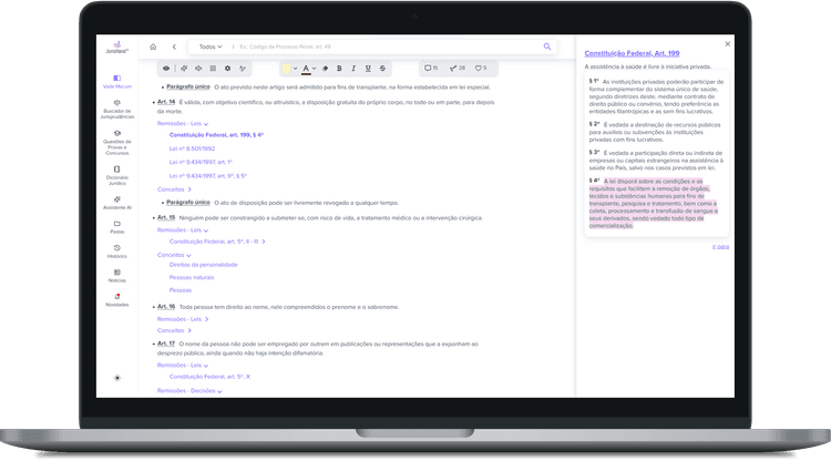 JurisHand Vade Mecum AI no desktop